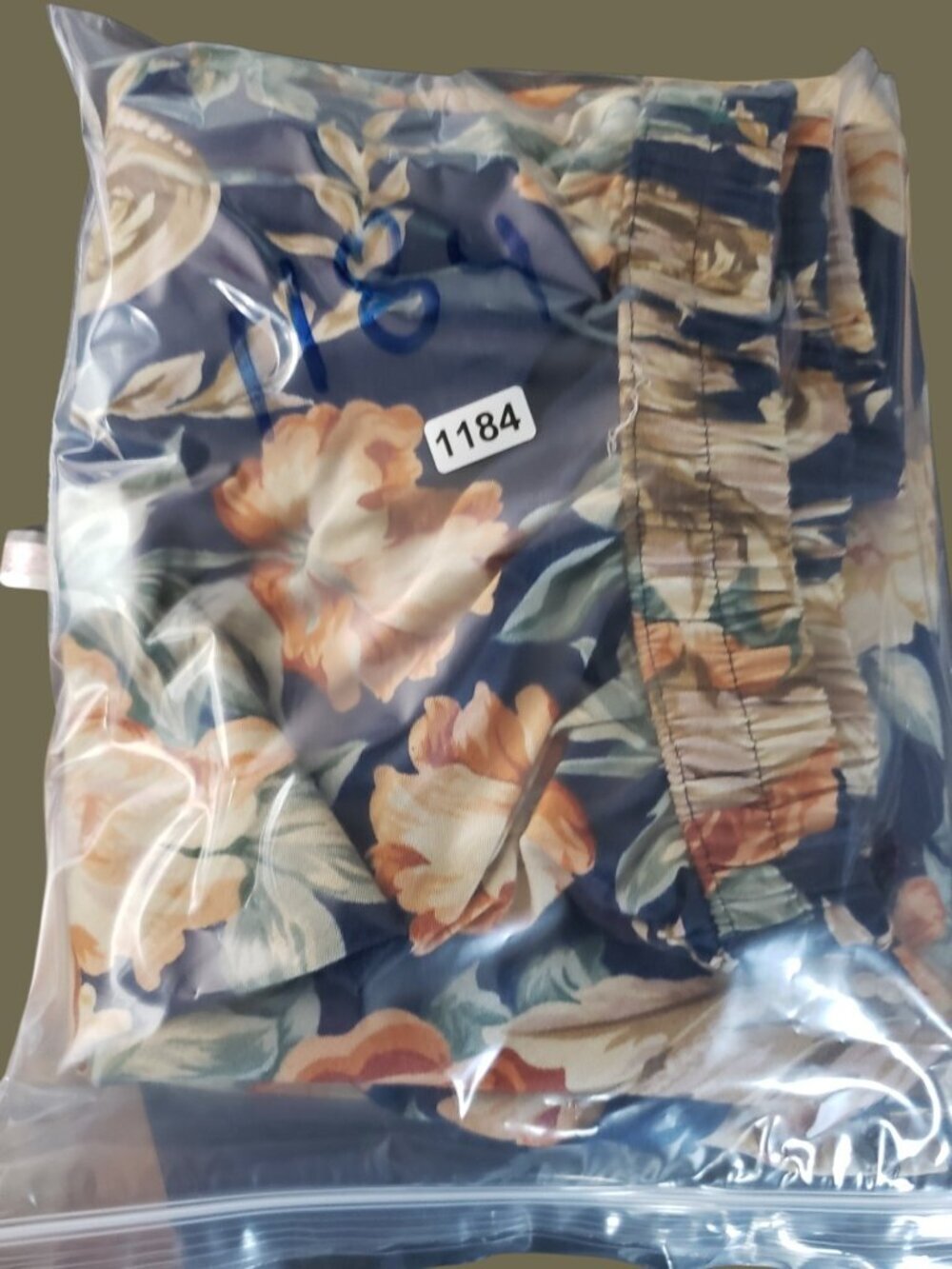 Vintage Floral Print Elastic Waist Midi Skirt In Navy & Orange One Size - Picture 10 of 10